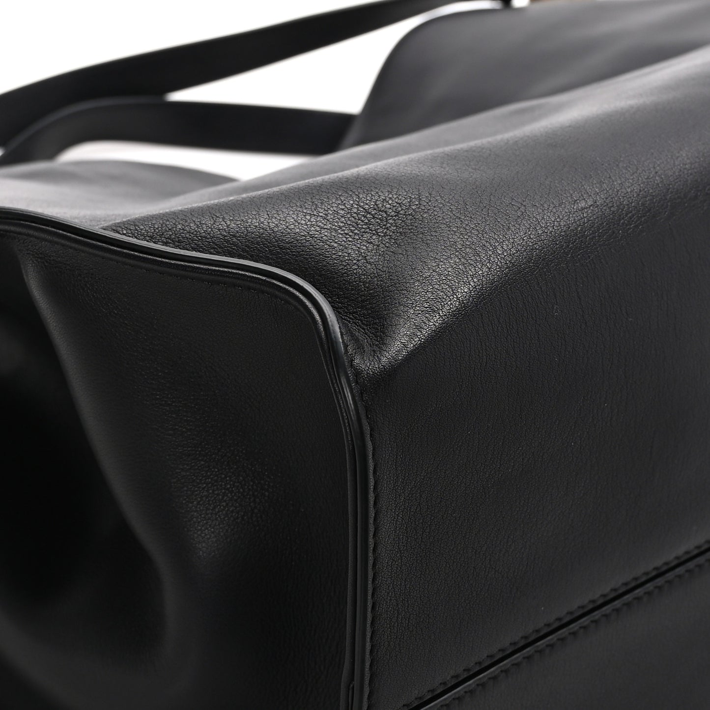 Polished Saddle Calfskin Alexia Bag Black