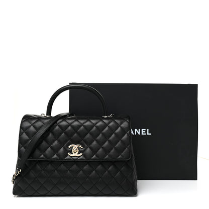 Chanel Caviar Quilted Medium Coco Handle Flap Black 17 of 17