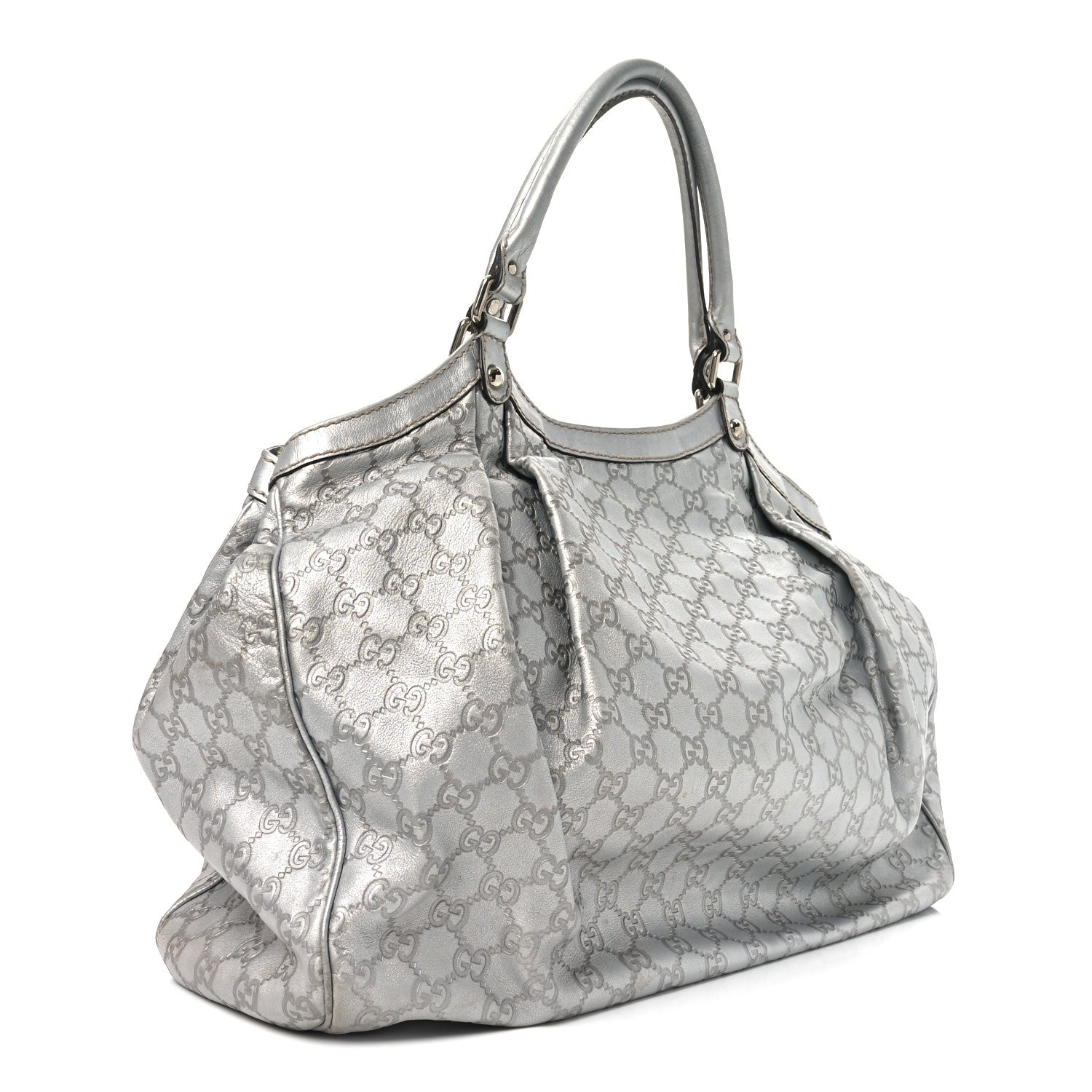Gucci Guccissima Large Sukey Tote Silver 3 of 12