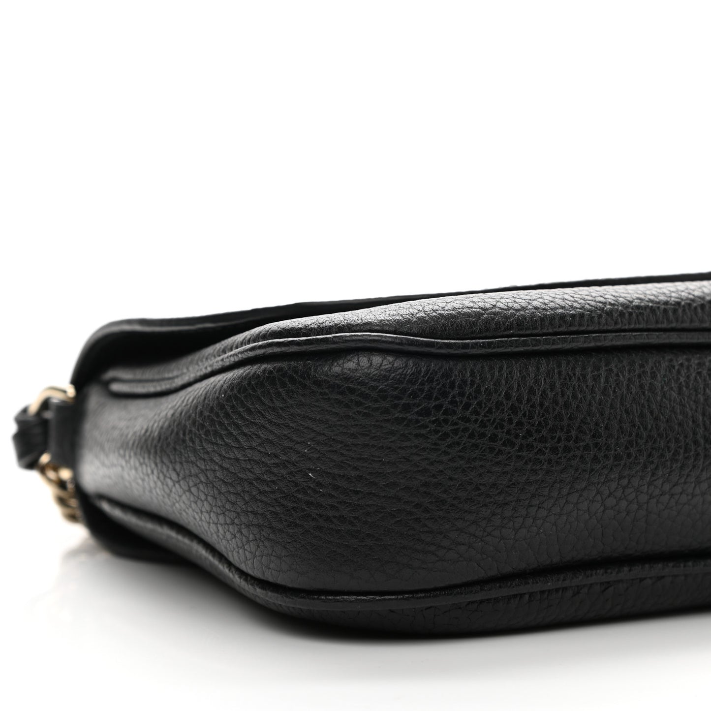 Pebbled Calfskin Medium Soho Flap Crossbody Black