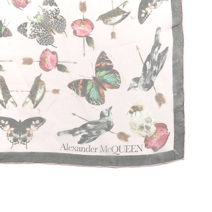 Alexander McQueen Silk Chiffon Butterfly Scarf Pink Multicolor 2 of 3