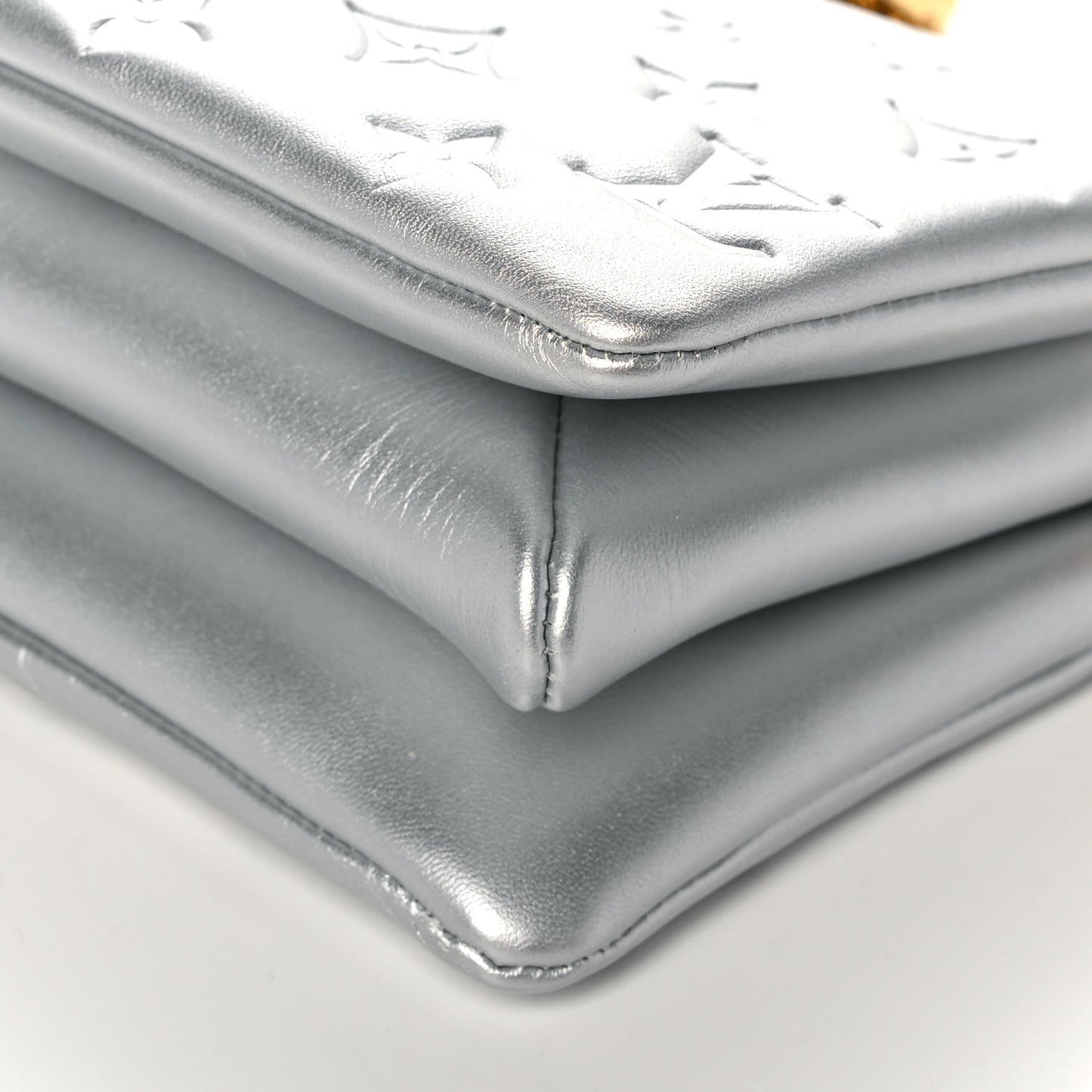Lambskin Embossed Monogram Coussin BB Silver
