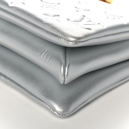 Louis Vuitton Lambskin Embossed Monogram Coussin BB Silver 8 of 9