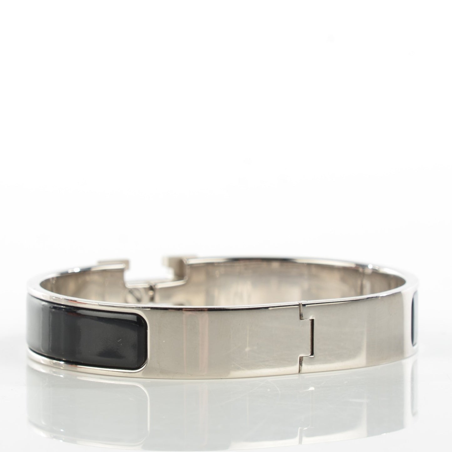 Enamel Narrow Clic Clac H Bracelet GM Black