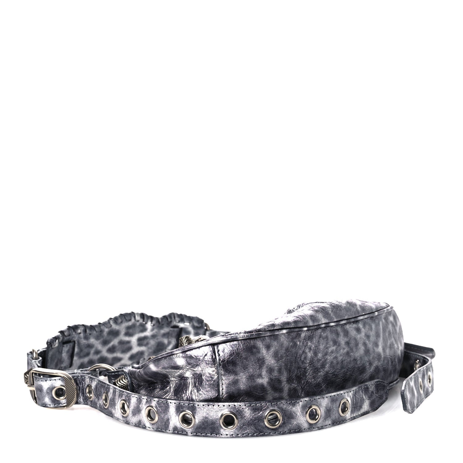 Balenciaga Metallic Agneau Arena Leopard Le Cagole Shoulder Bag XS Dark Grey 5 of 11