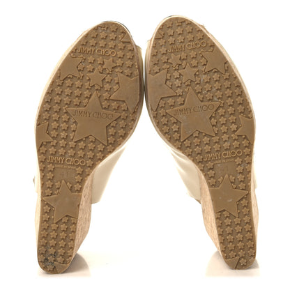 Jimmy Choo Patent Cork Prova Wedge Sandals 41 Latte 6 of 12