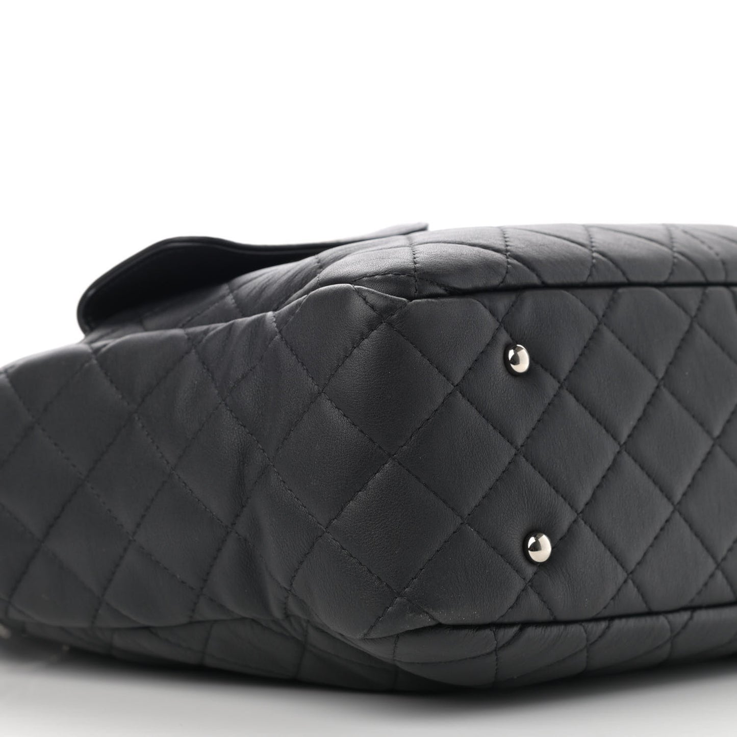 Calfskin Quilted Ultra Pocket Shopping Tote Black