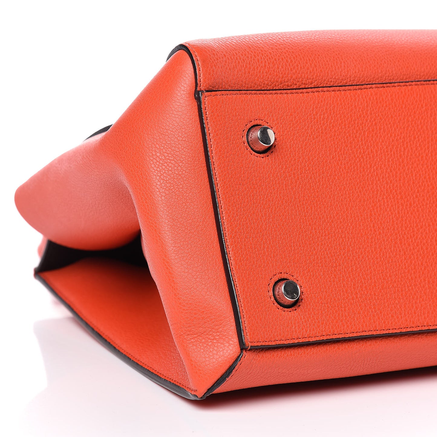 Grained Calfskin Medium Edge Shoulder Bag Vermillion
