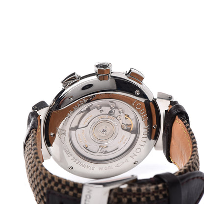 Louis Vuitton Stainless Steel Calfskin 44mm Tambour Regate Chronograph Automatic Watch Brown 6 of 8