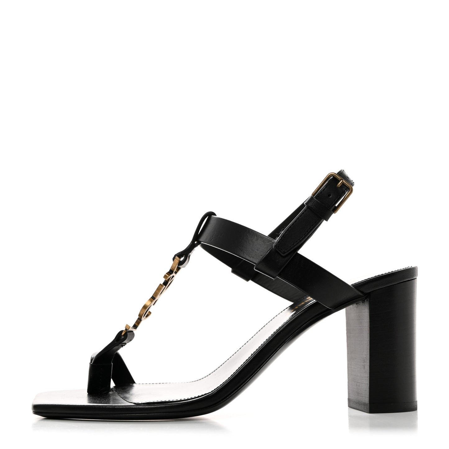 Calfskin Cassandra Sandals 37 Black