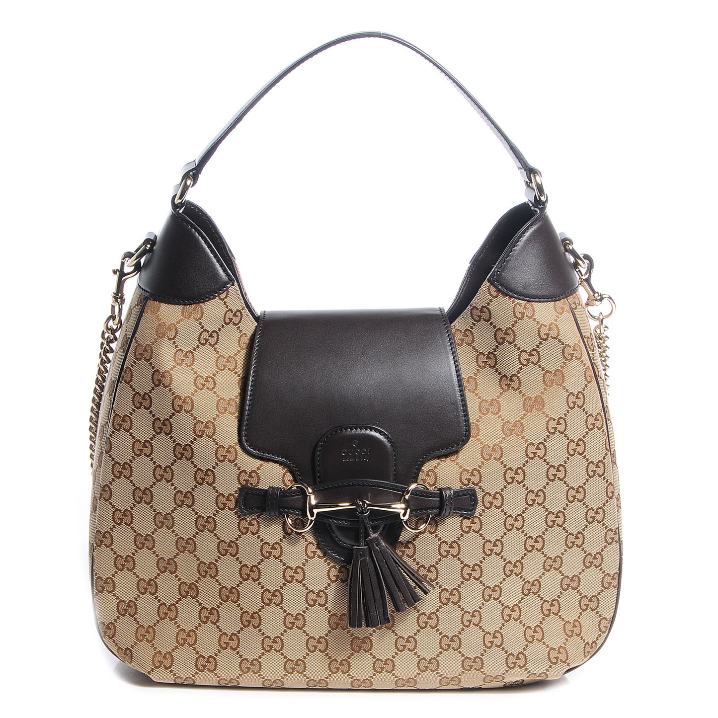 Monogram Margaux Calfskin Medium Emily Hobo Beige Ebony Cocoa