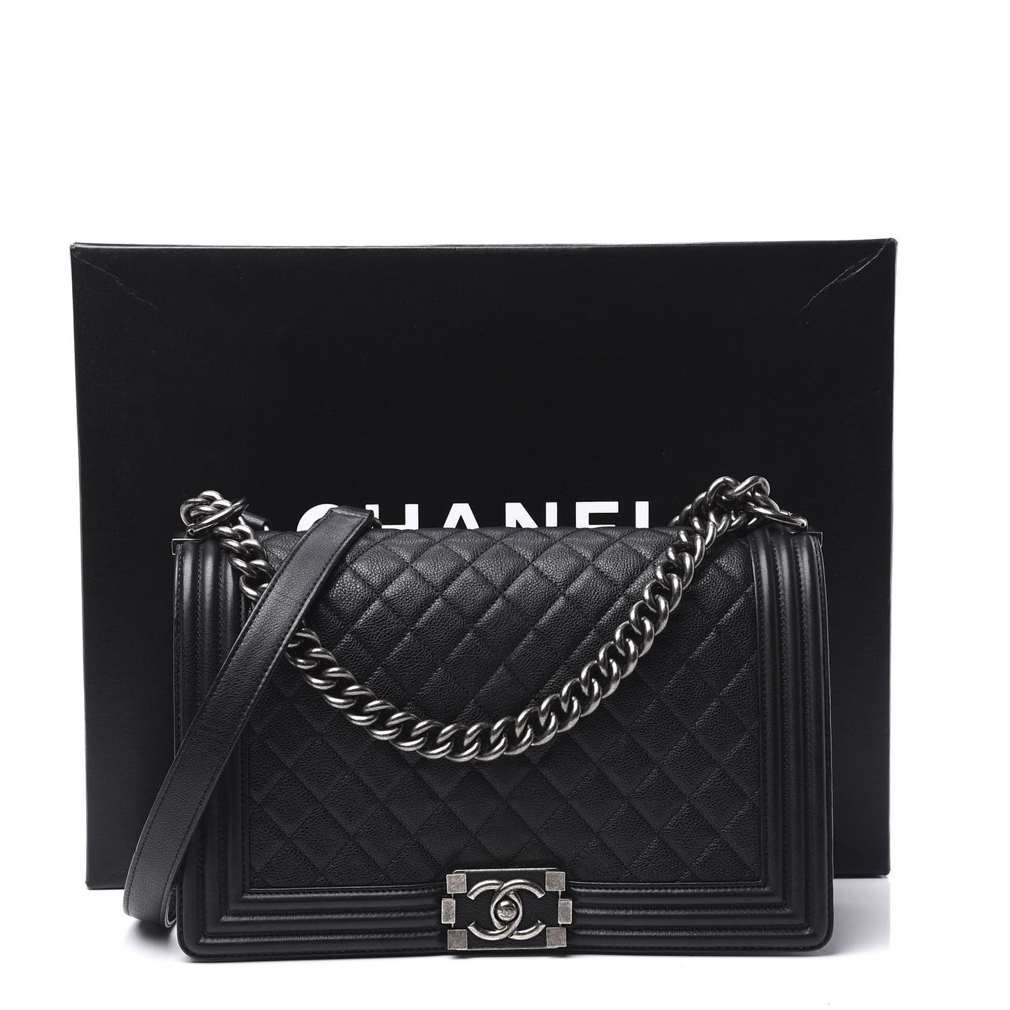 Caviar Quilted New Medium Boy Flap Black