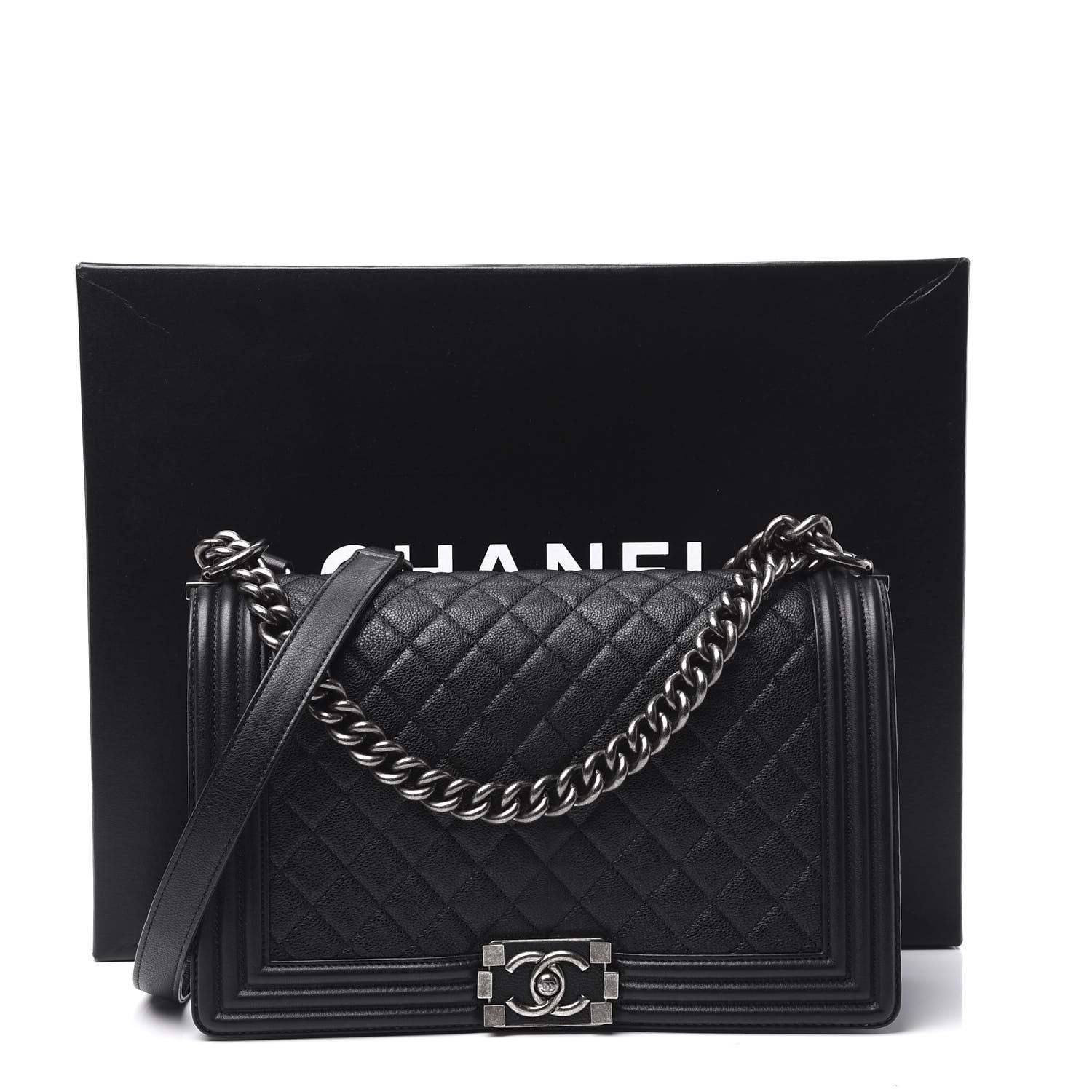 Chanel Caviar Quilted New Medium Boy Flap Black 12 of 12