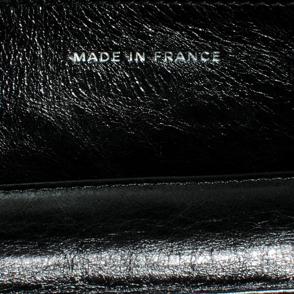 Glazed Calfskin Reissue Wallet On Chain WOC Black