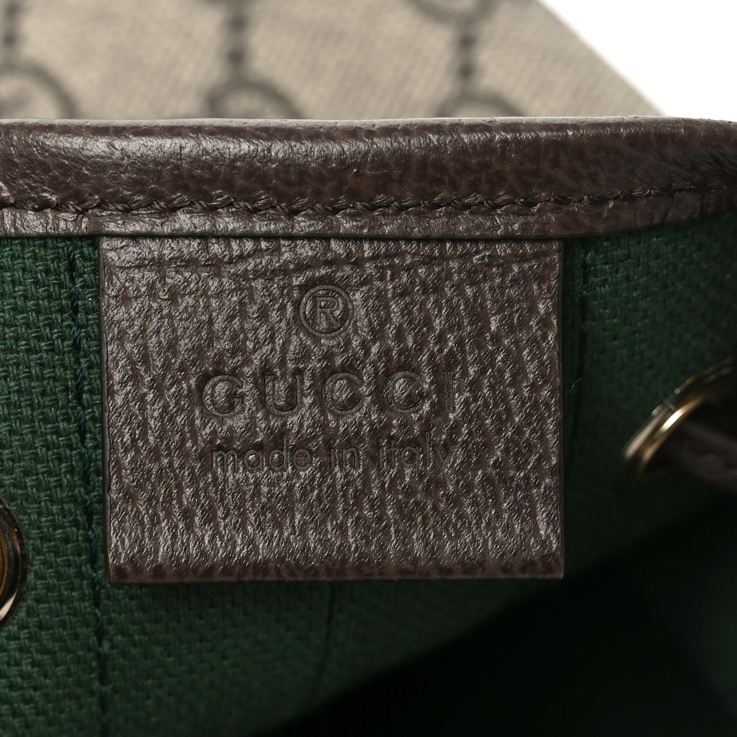 GG Supreme Monogram Web Small Ophidia Top Handle Bucket Bag Brown