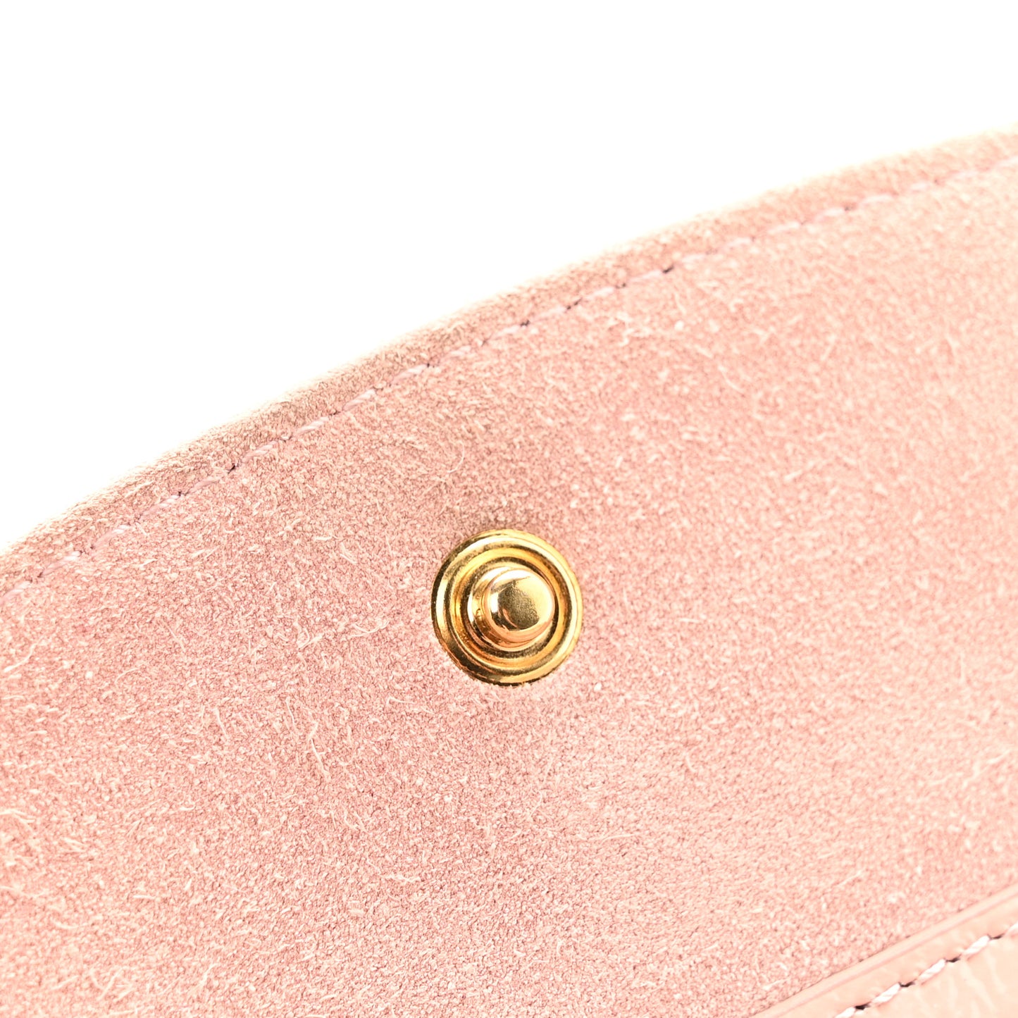 Patent Calfskin Belle de Jour Chain Clutch Pink