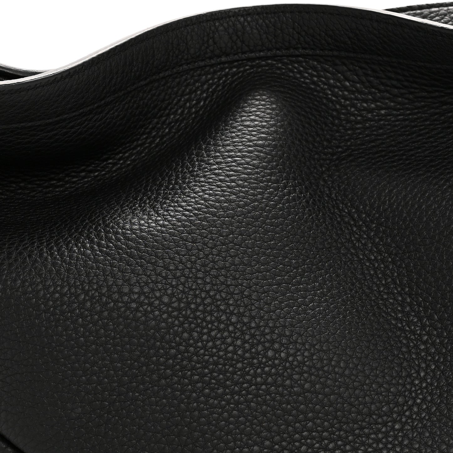 Grained Calfskin Large Slouchy Banana Bag Black