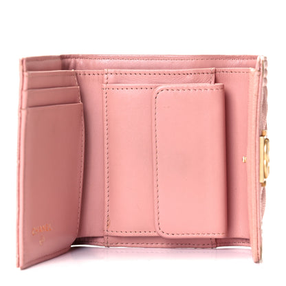 Chanel Caviar Quilted Boy Compact Wallet Pink 5 of 10