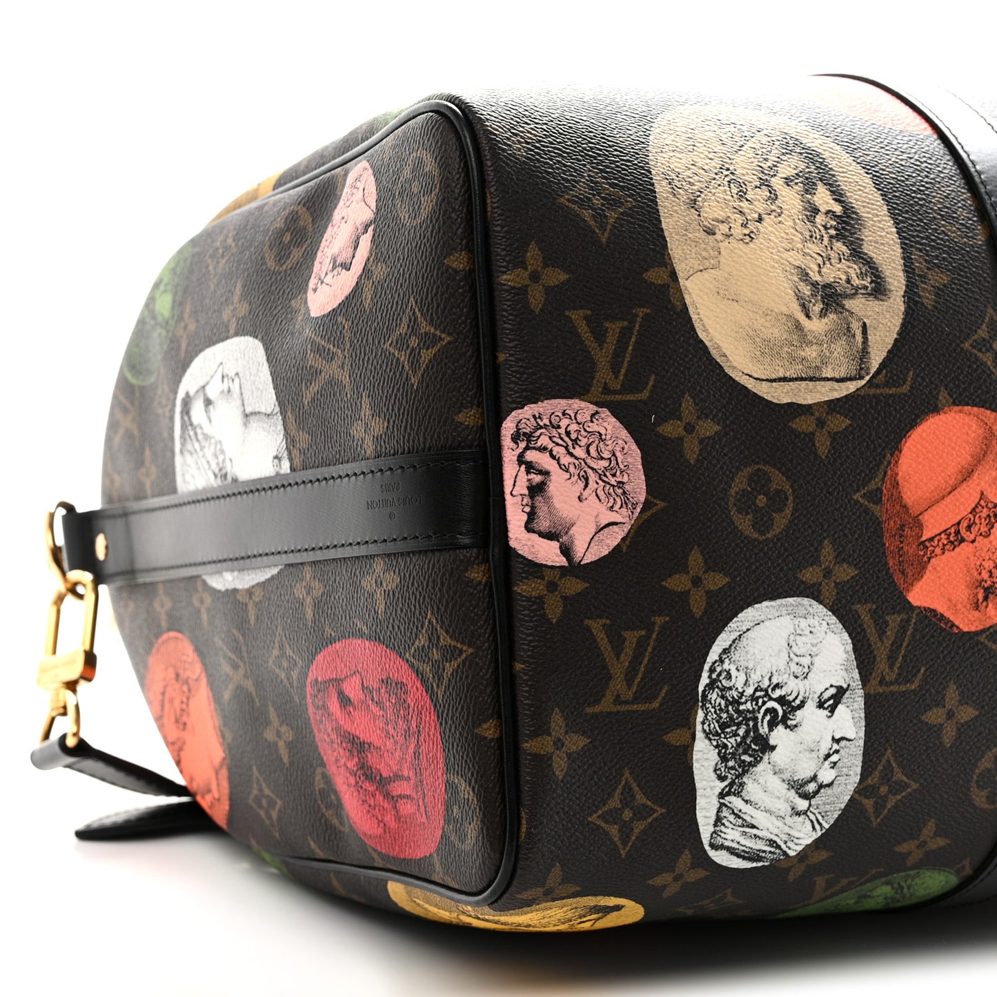 X FORNASETTI Calfskin Fornasetti Keepall Bandouliere 45