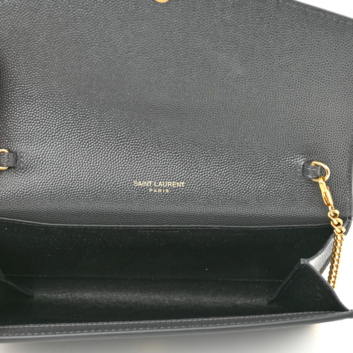 Saint Laurent Grain De Poudre Uptown Chain Wallet Storm 5 of 11
