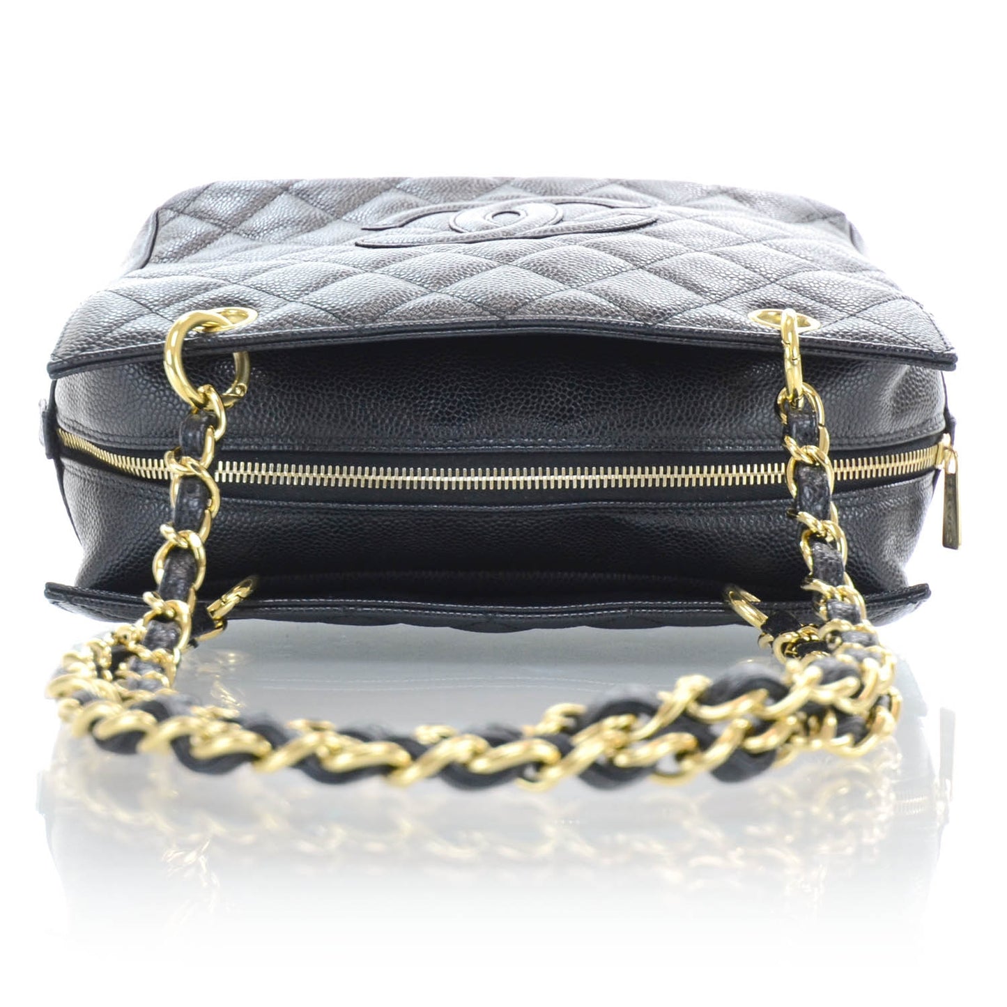 Caviar Quilted Petit Timeless Tote PTT Black