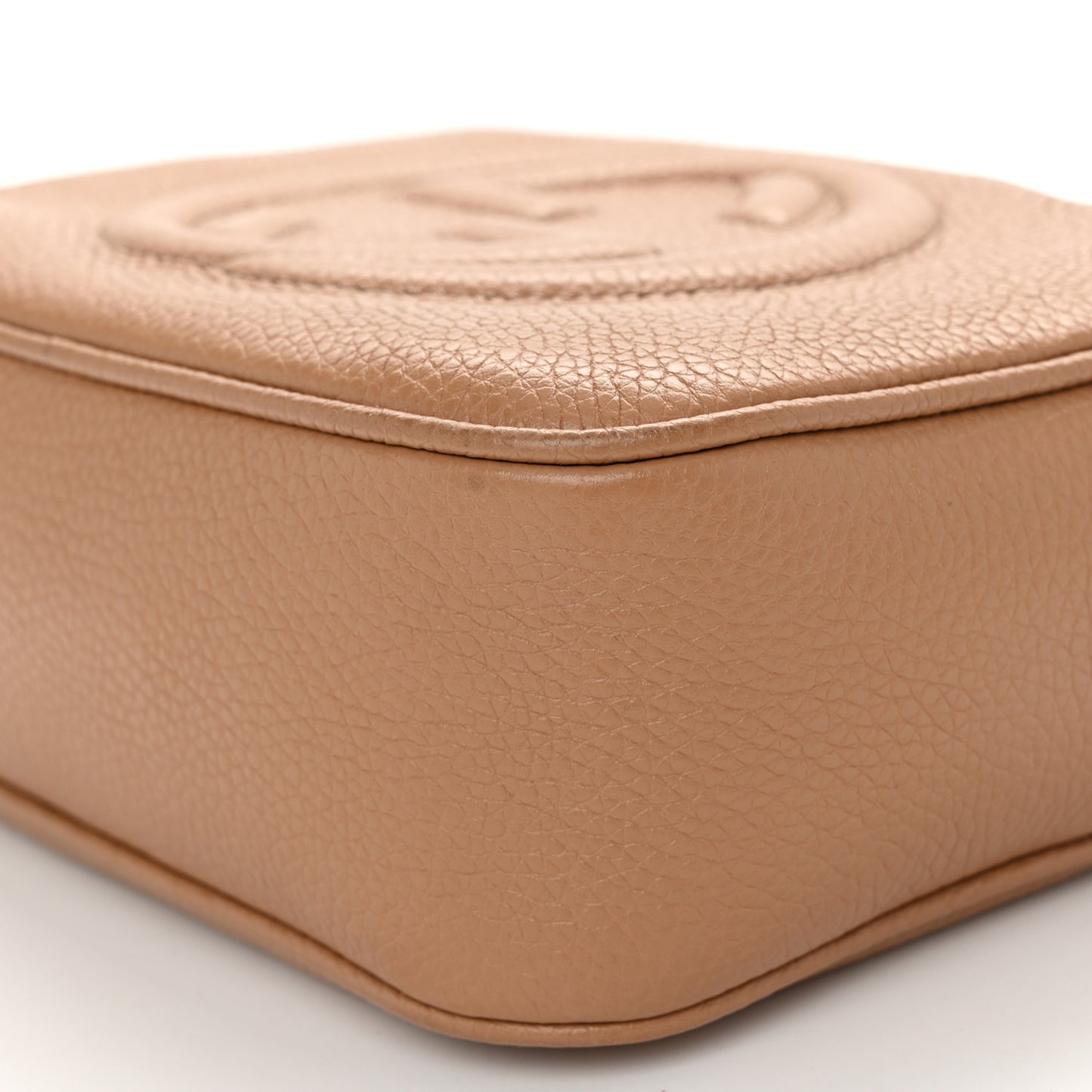 Pebbled Calfskin Small Soho Disco Bag Camelia