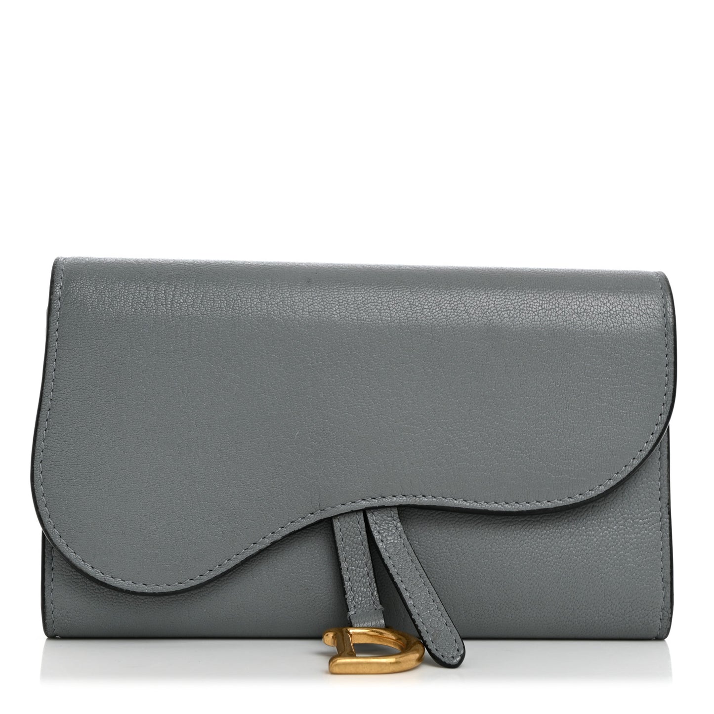 Goatskin Saddle Wallet Grey Stone