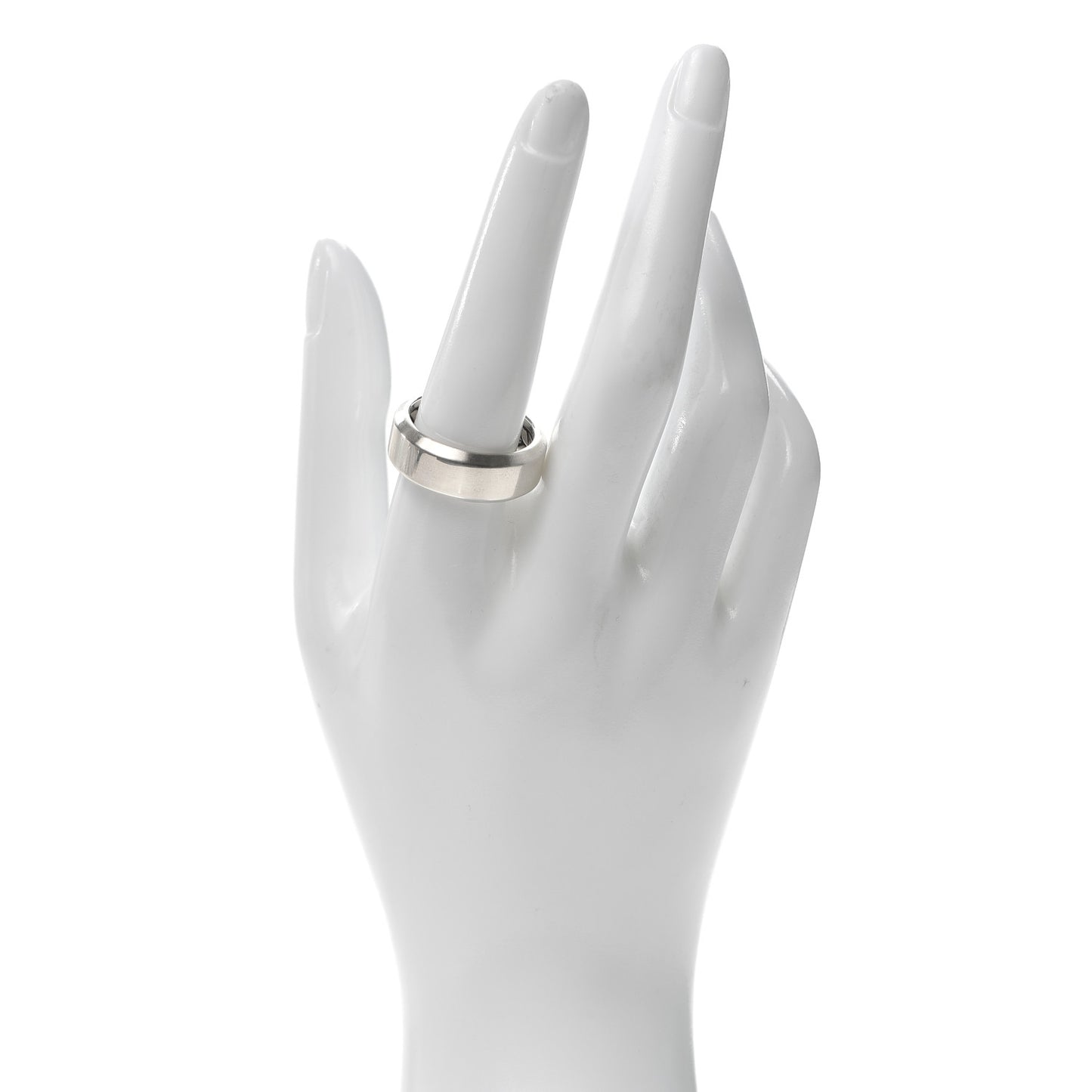 Sterling Silver 8.5mm Beveled Edge Band Ring 62 10
