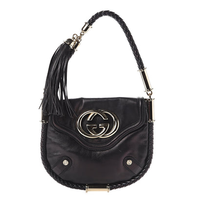 Gucci Calfskin Small Britt Tassel Shoulder Bag Black 1 of 7