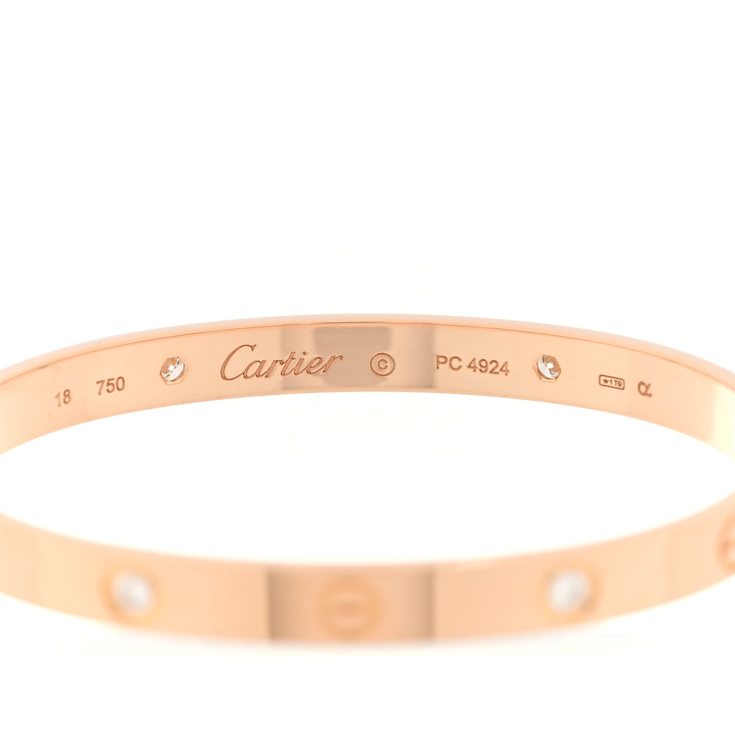 18K Pink Gold 4 Diamond LOVE Bracelet 18