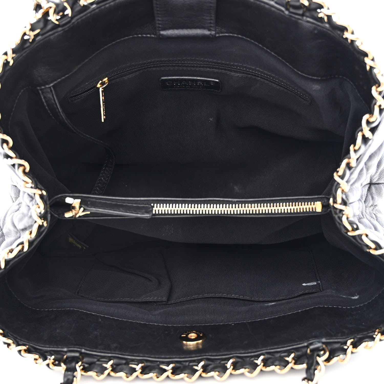 Chanel Calfskin Quilted Small Chain Me Tote Black 5 of 13