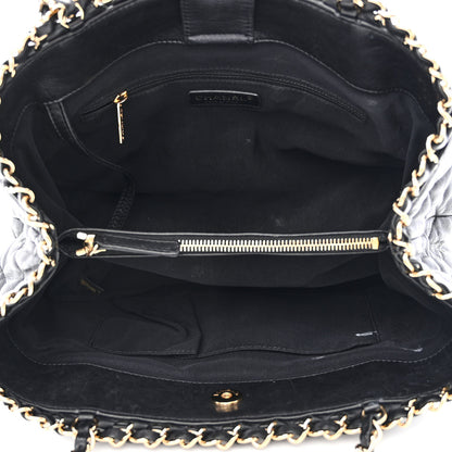 Chanel Calfskin Quilted Small Chain Me Tote Black 5 of 13