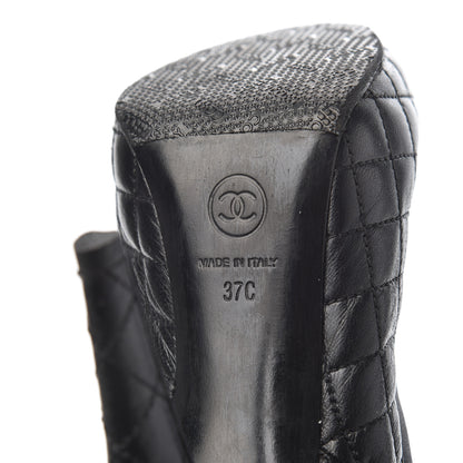 Chanel Lambskin Quilted CC Booties 37 Black 7 of 17