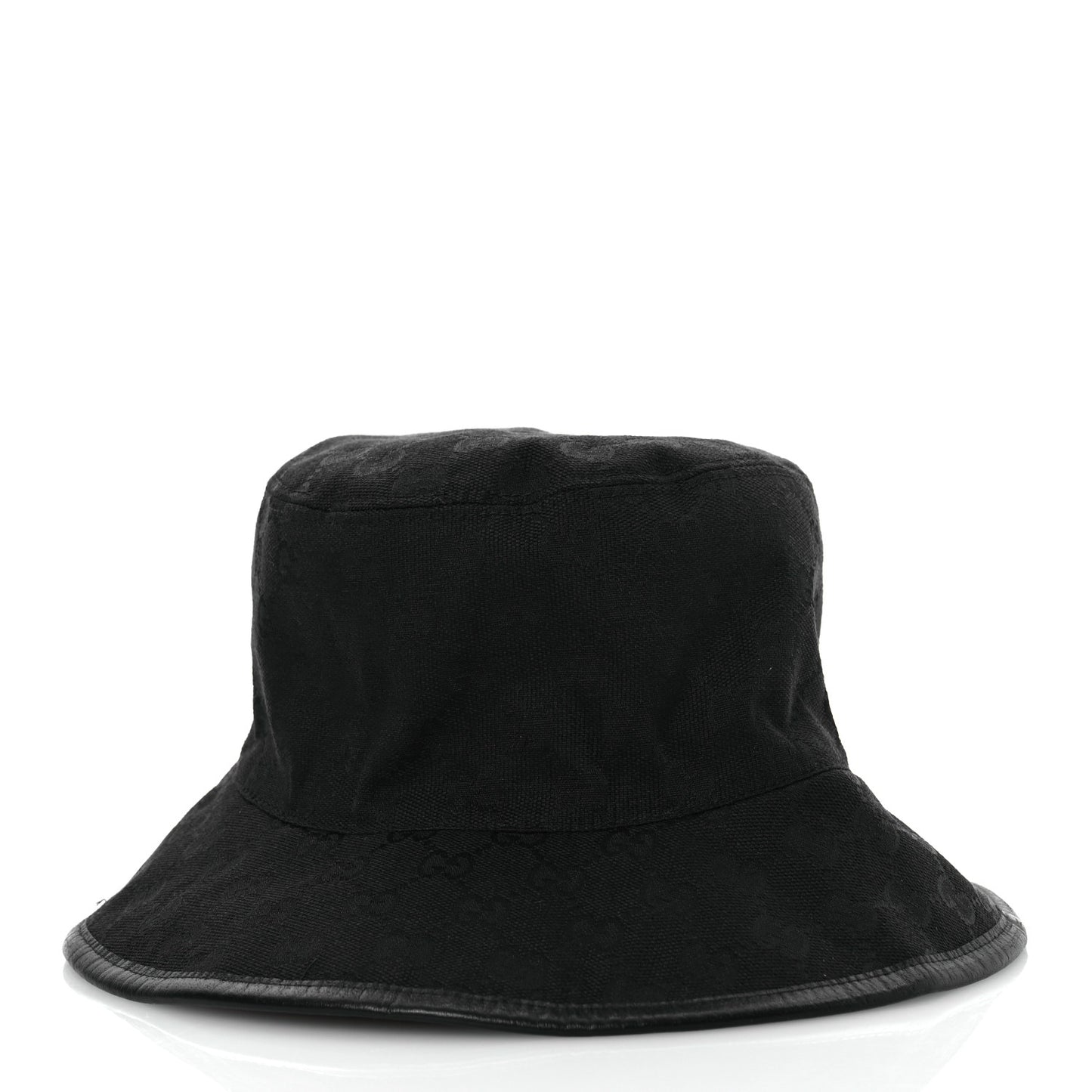Wool Nylon GG Monogram Reversible Bucket Hat L Black Grey