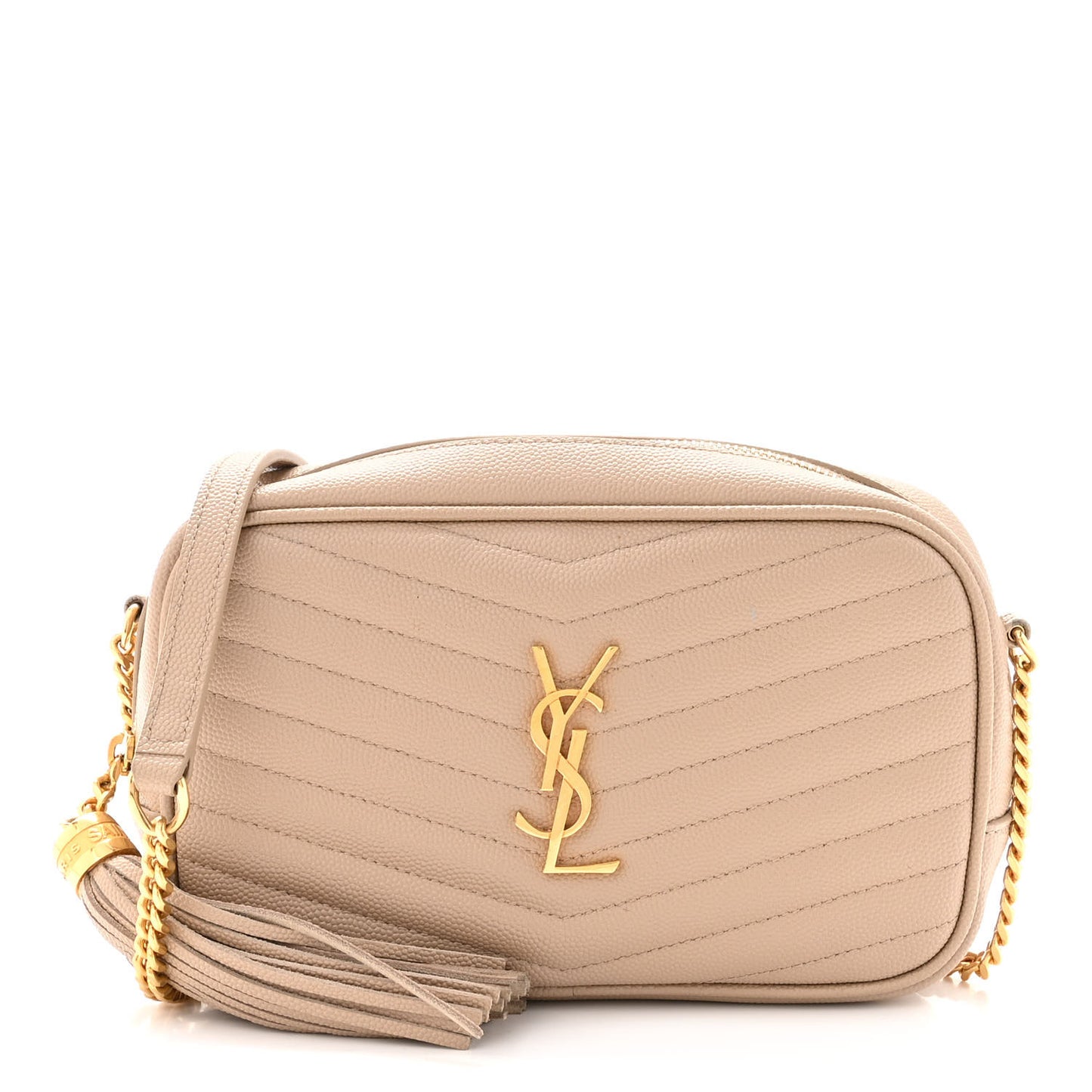Grain De Poudre Matelasse Monogram Mini Lou Camera Bag Dark Beige