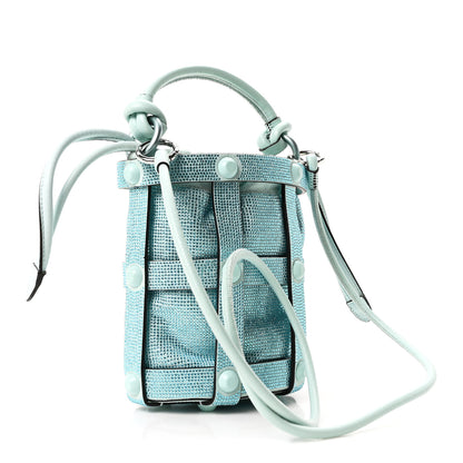 Salvatore Ferragamo Calfskin Crystal Small Cage Bag Blue 3 of 9