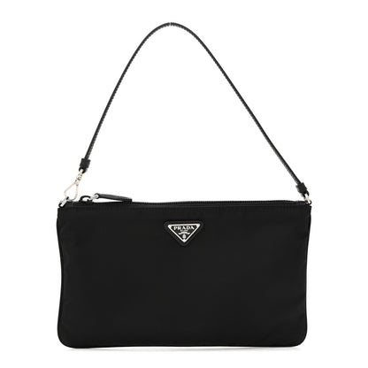 Prada Tessuto Nylon Saffiano Pochette Black 1 of 10