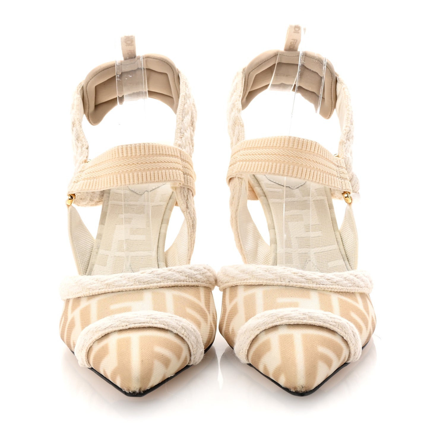 Technical Mesh FF Colibri 85mm Slingback Pumps 41 Avorio Tortora Connecticut