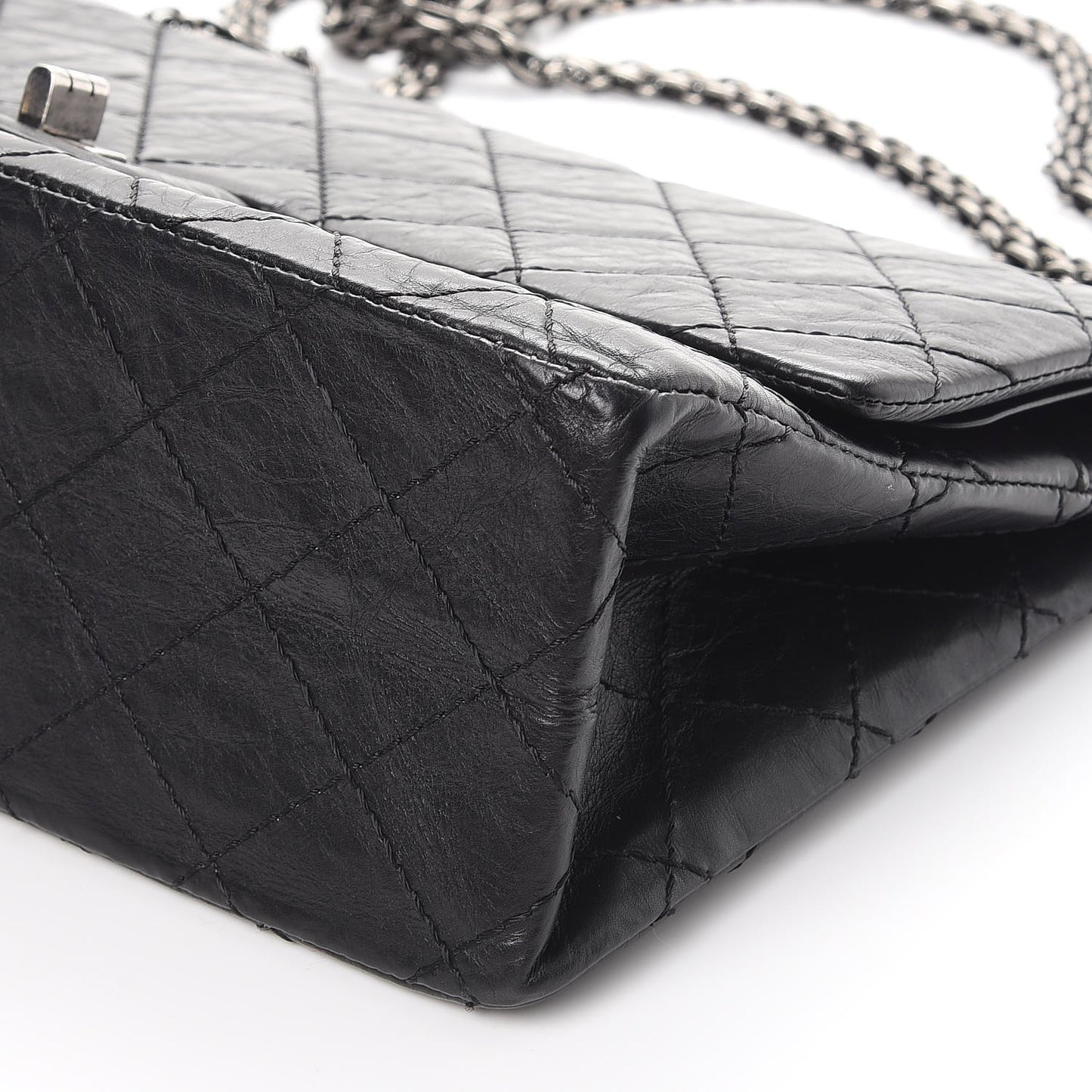 Aged Calfskin Quilted 2.55 Reissue 226 Flap Black