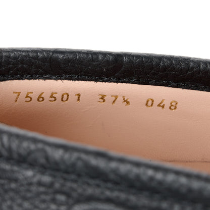 Gucci Piuma Calfskin Embossed Womens Jeanne Platform Lug Sole 30/45mm Loafers 37.5 Black 8 of 9