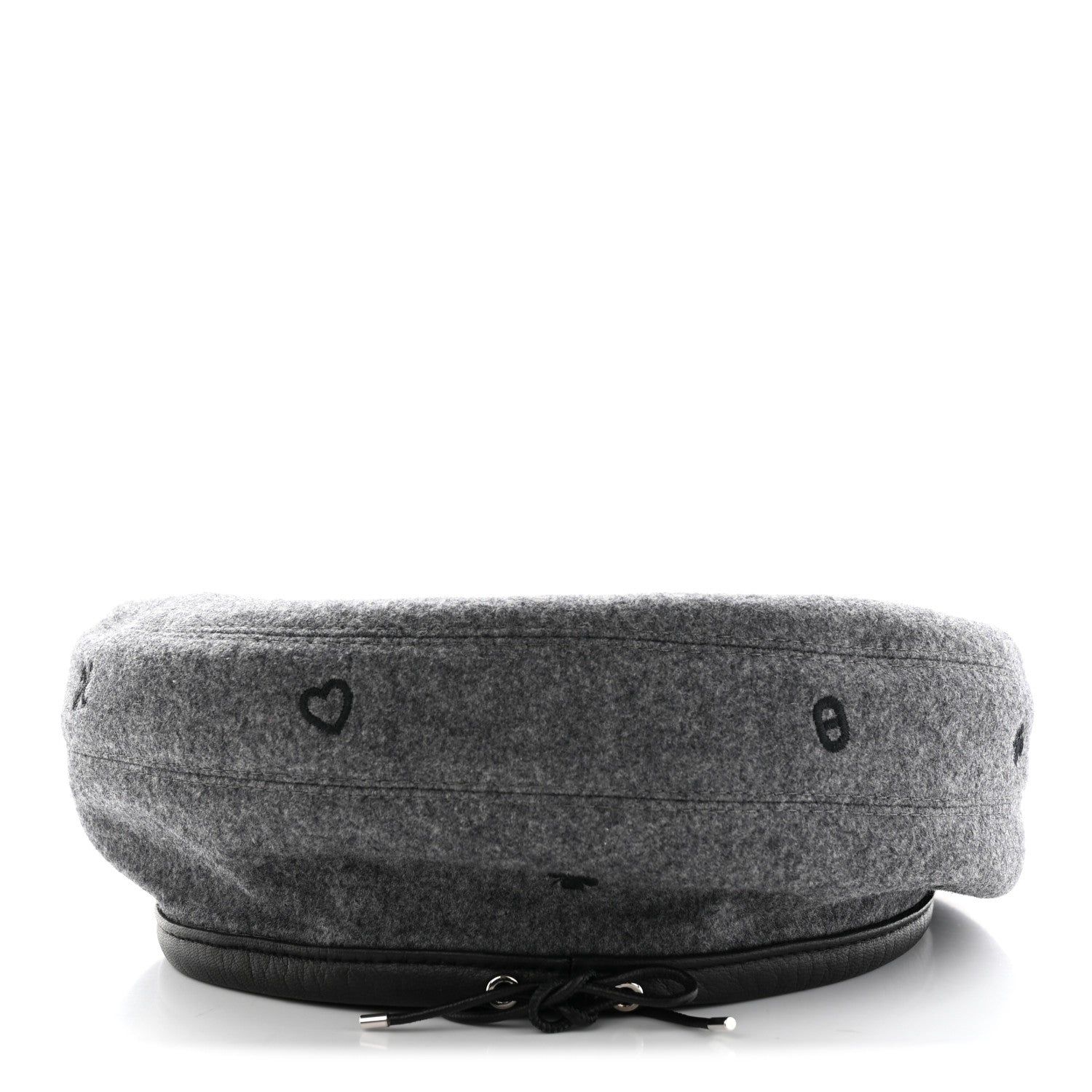 Hermes Cashmere Lambskin Saint-Honore Charms Beret 56 Charbon 3 of 12