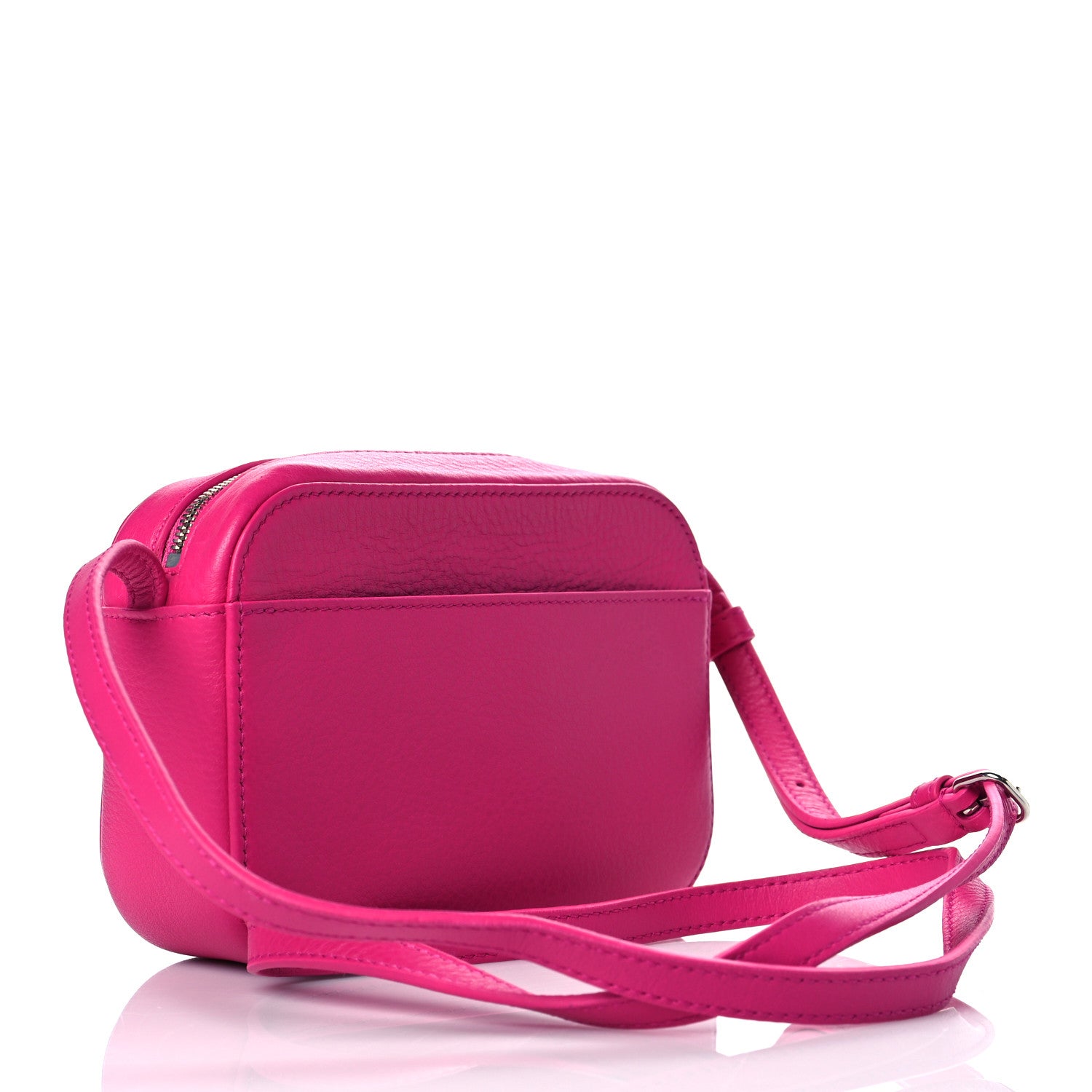 Balenciaga Calfskin Logo XS Everyday Camera Bag Rose Magenta Black 3 of 10