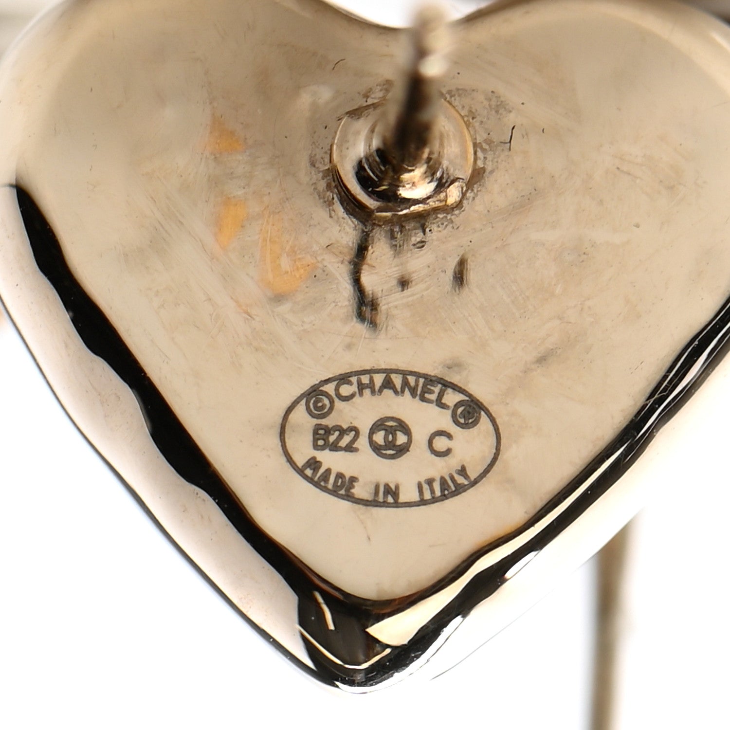 Chanel CC Heart Earrings Gold 4 of 4