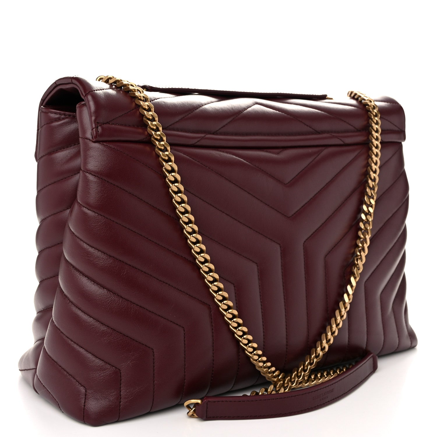 Saint Laurent Calfskin Y Quilted Monogram Large Loulou Chain Satchel Palissandre 3 of 11