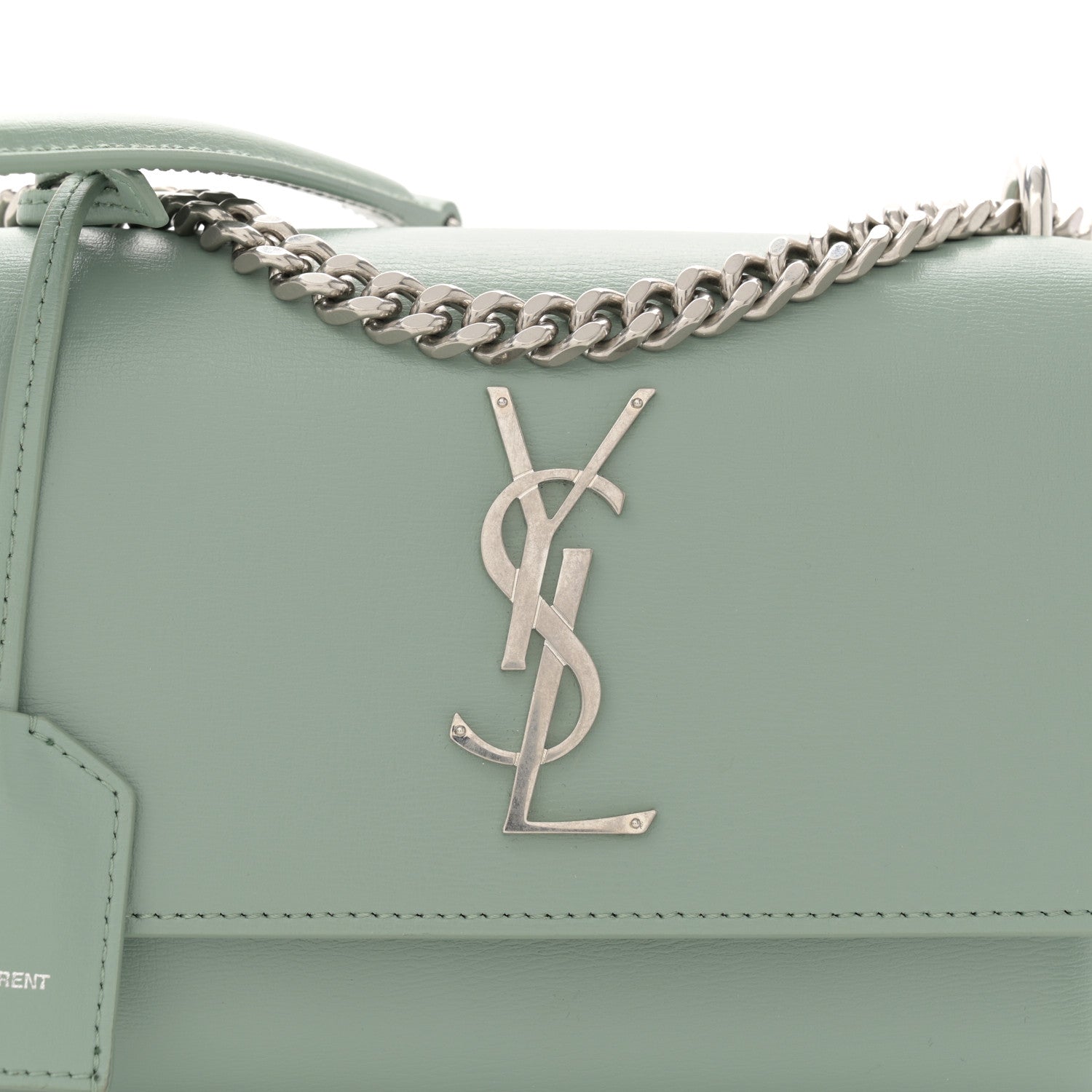 Saint Laurent Calfskin Small Monogram Sunset Vert Opaline 8 of 15