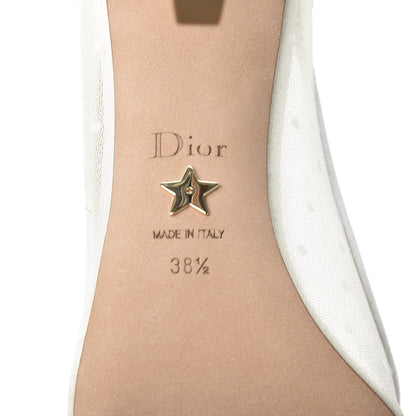 Christian Dior Mesh Plumetis Tulle D-Moi Pumps 38.5 White 8 of 9