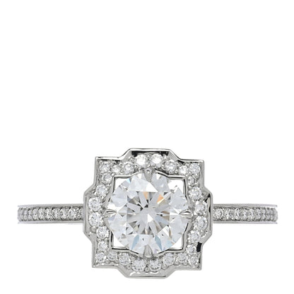 Harry Winston Platinum Diamond .71ct Belle Round Brilliant Micropave Ring 49 5 1 of 7