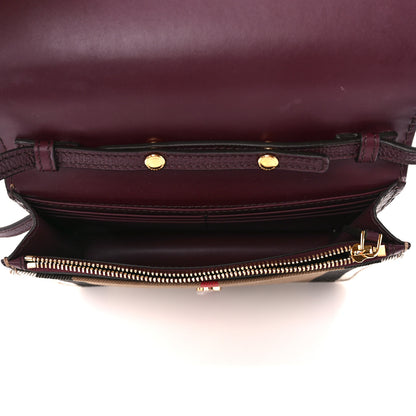 Burberry Grained Calfskin House Check Tartan Mix Hampshire Wallet On Chain Burgundy 5 of 9