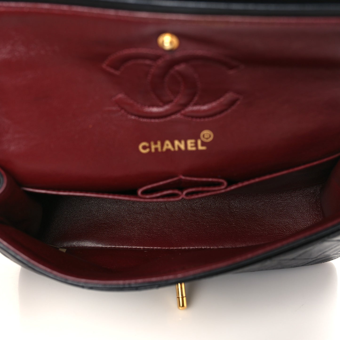 Lambskin Quilted Small Double Flap Black