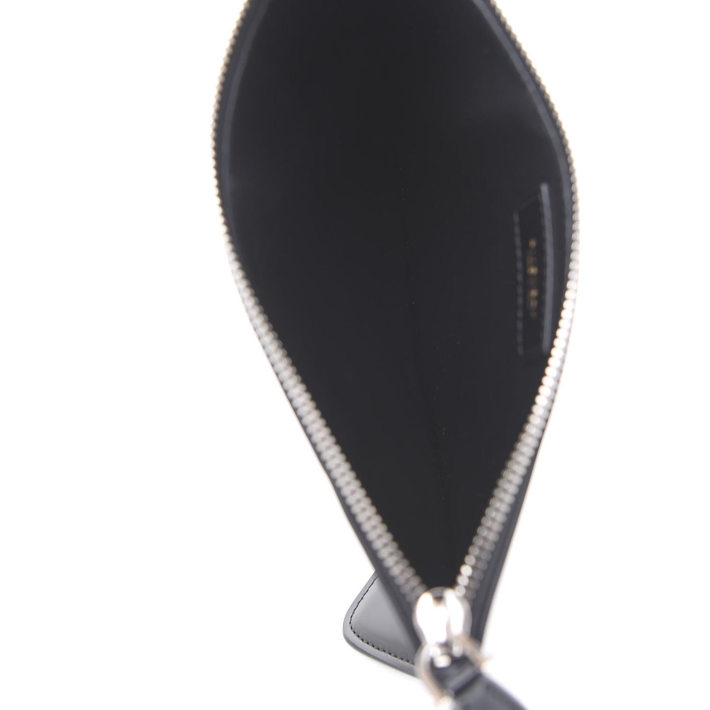Calfskin Medium Logo Pouch Black